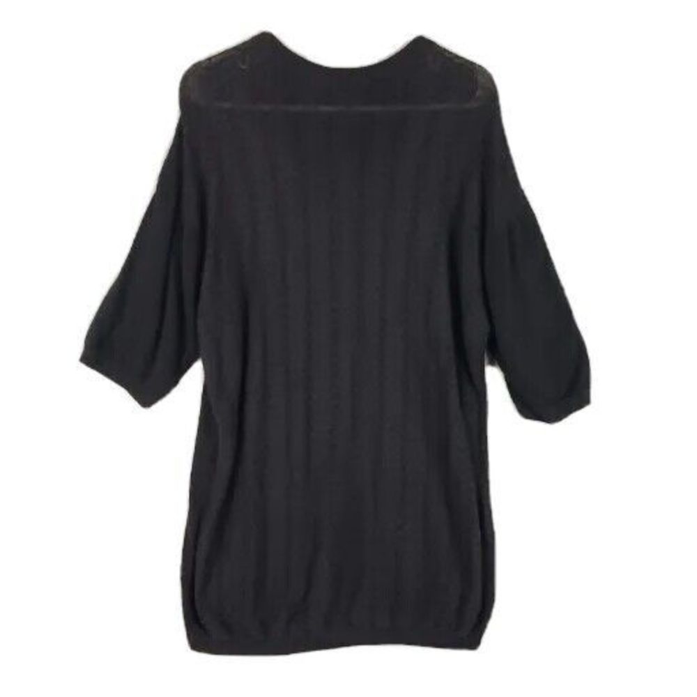 Domani Platinum Shirt Mens XL Black Textured Semi Sheer Short Sleeve